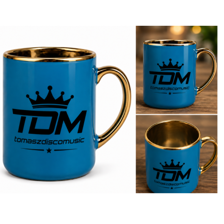Kubek Premium TDM – Tomaszdiscomusic niebiesko złoty