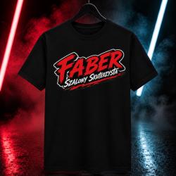 T-shirt FABER „SZALONY SKUTERZYSTA” – czarny