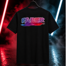 Czarny T-shirt FABER – imprezowy styl ze zdjęciem