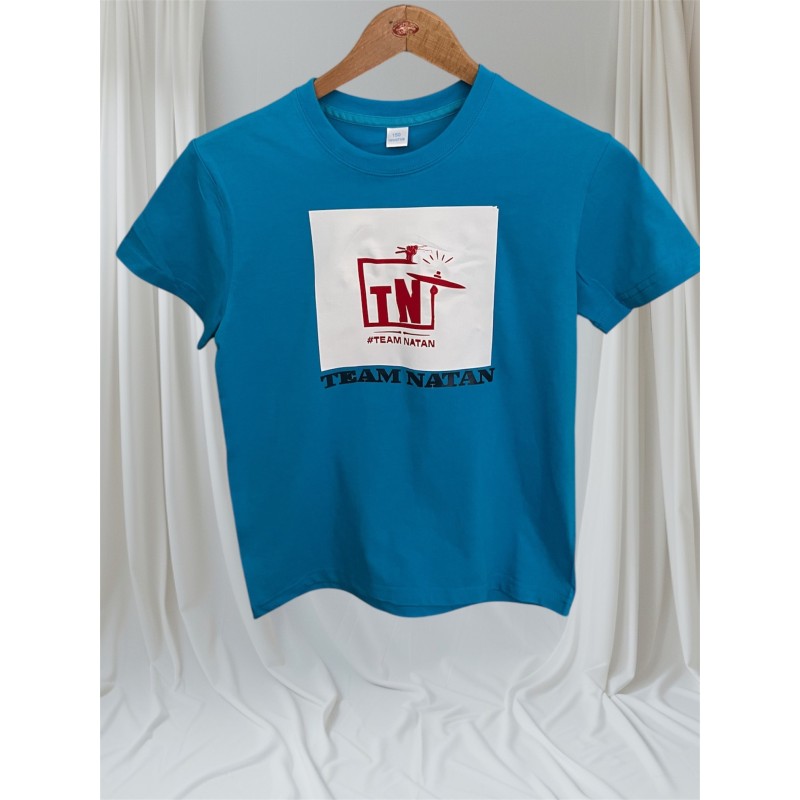 Turkusowa Koszulka T-shirt z Dużym Nadrukiem Logo TN – Team Natan