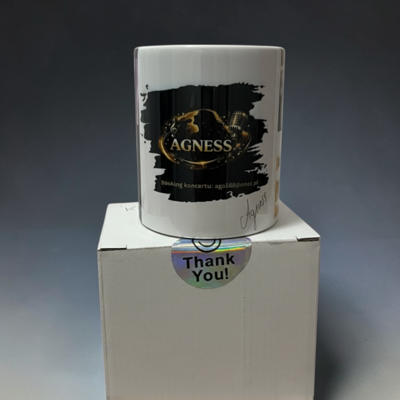 Kubek Oficjalny Wokalistki Agness z autografem